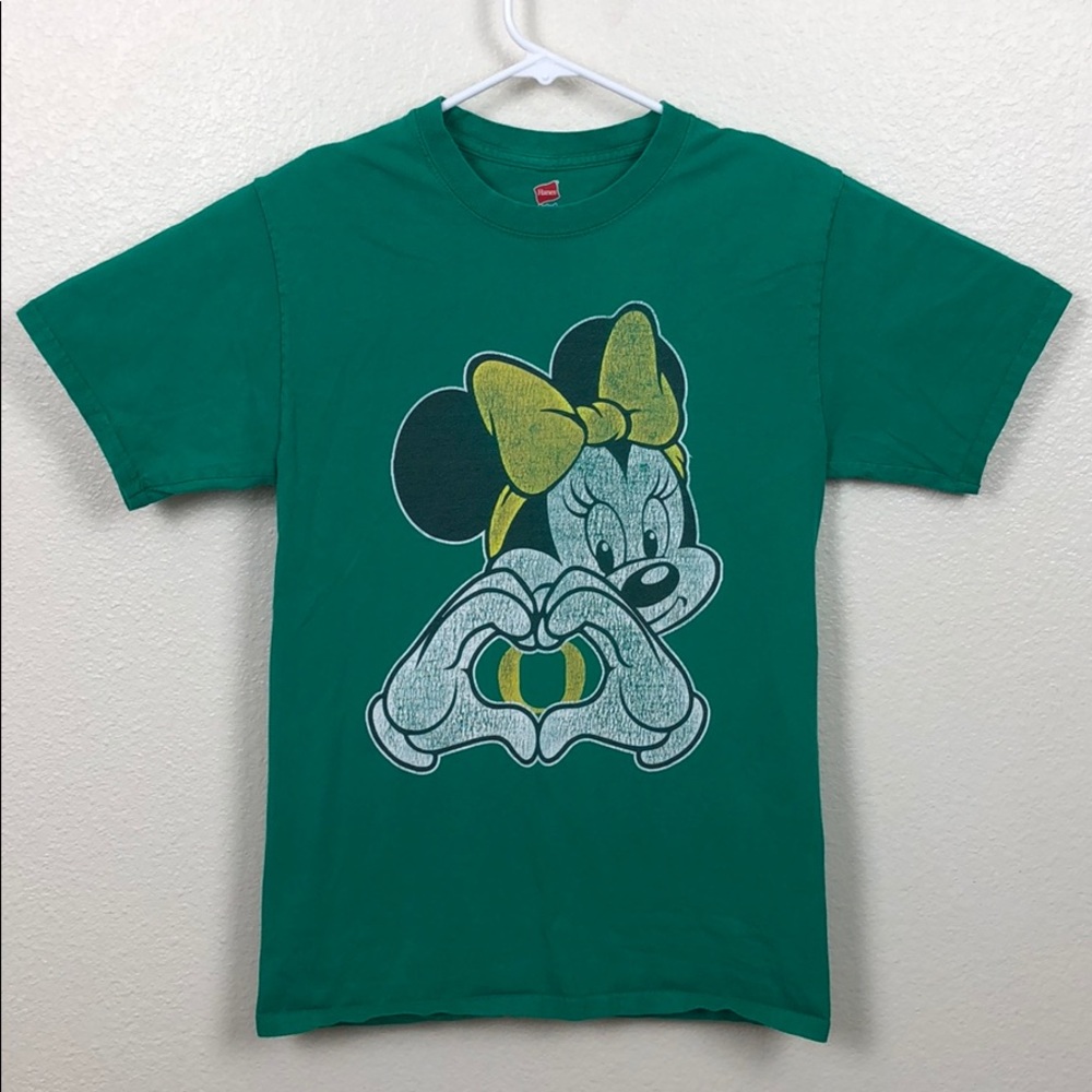 EUC Distressed Minnie Mouse Oregon Ducks Shirt